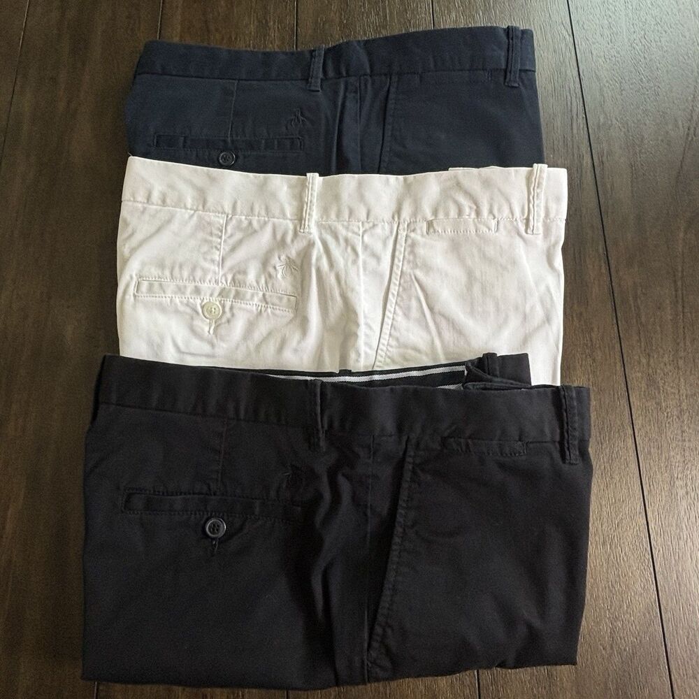 Lot of 3 Penguin Premium Slim Fit Stretch Golf Chino 8" Shorts Men's Size 34